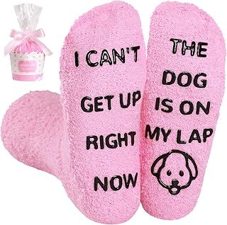 BISOUSOX Dog Cat Lovers Gifts For Mum Women Non Slip Fluffy Socks | Novelty Socks for Women Soft Funny Socks Birthday Funny Gifts for Wife Girlfriend