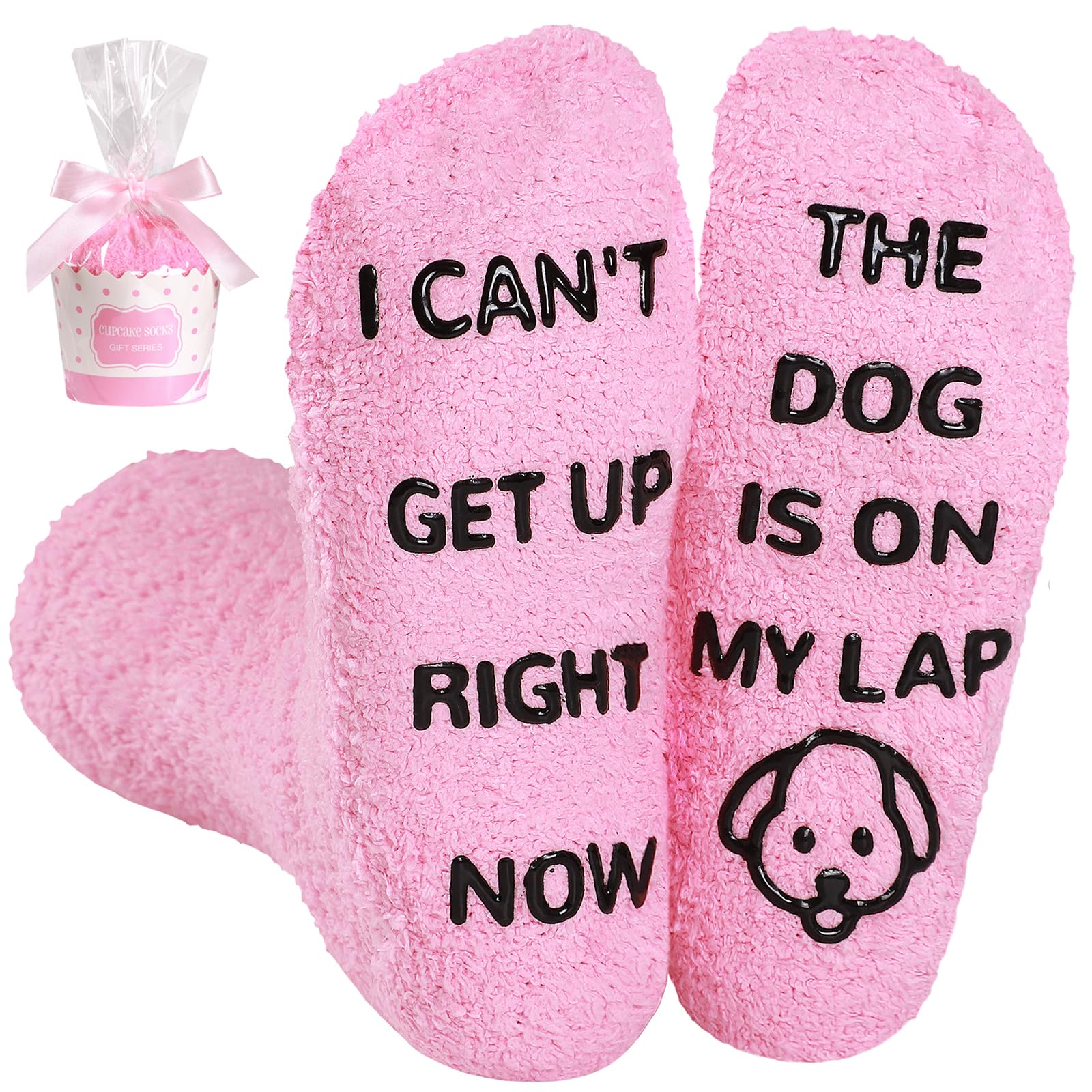 BISOUSOX Dog Cat Lovers Gifts For Mum Women Non Slip Fluffy Socks | Novelty Sock