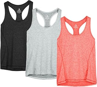 icyzone Women's Sports Tank Top Racerback Yoga Shirt Sleeveless Running