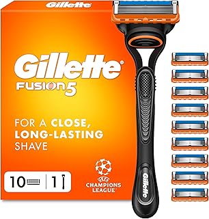 Gillette Fusion5 Razor for Men with Precision Trimmer, 1 Handle, 10 Refills | 5-Blade System for Close, Long-Lasting Shave, Lubrastrip for Smooth Glide