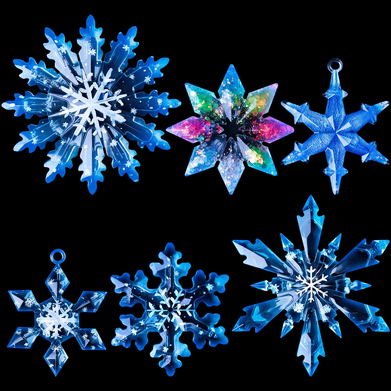 LET'S RESIN Christmas Resin Molds, 6 Varying Sizes Snowflake Silicone Molds | Ep