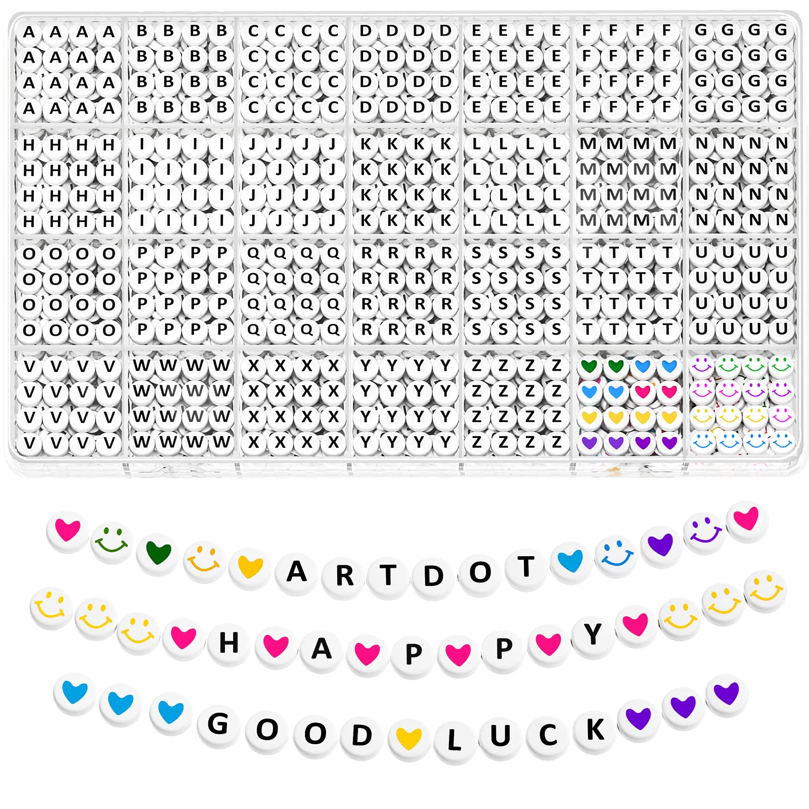 ARTDOT 1400 PCS Letter Beads for Jewelry Making Kit, 28 Styles Alphabet Beads fo