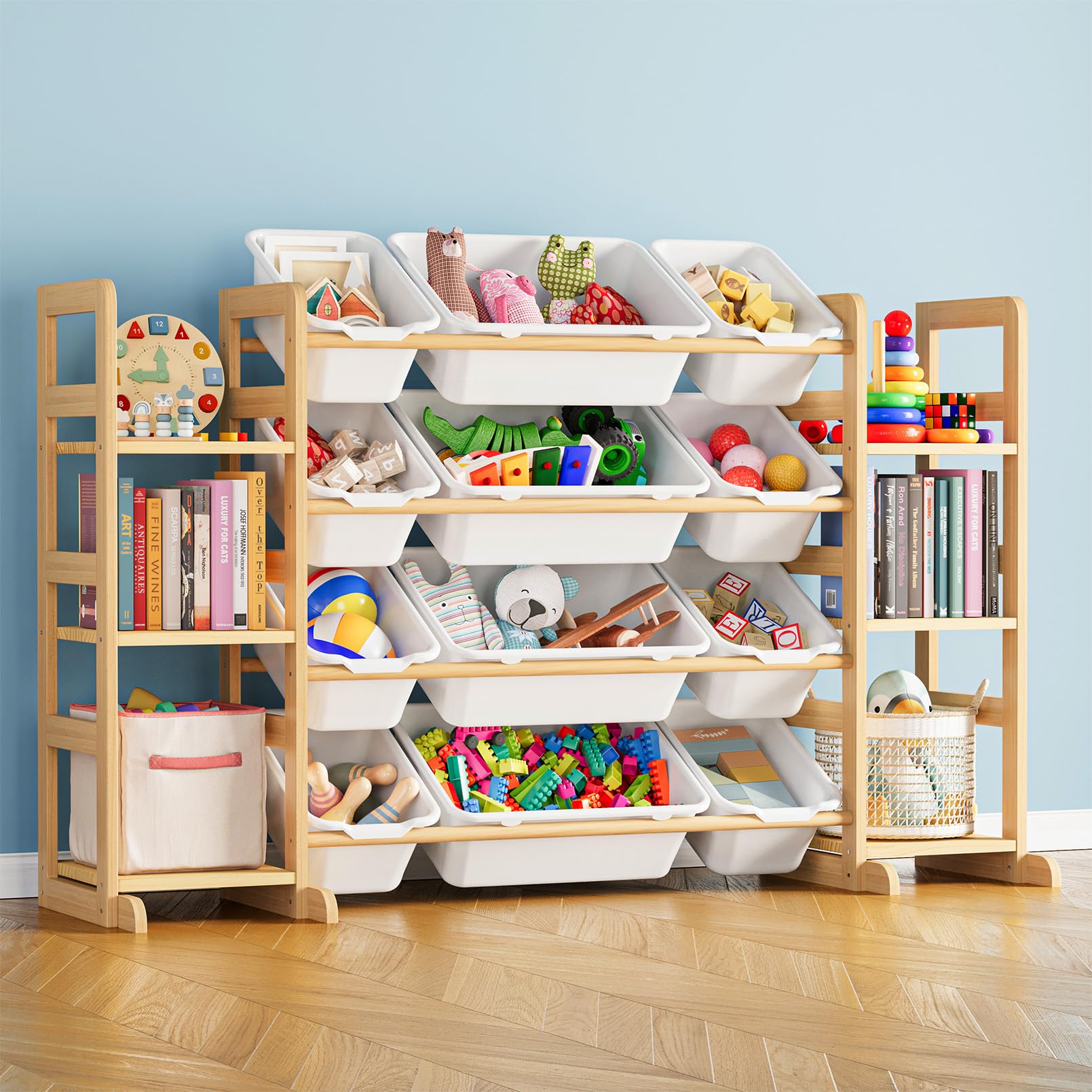 SpaceAid Toy Storage Organizer with 6 Shelves and 12 Bins, Bookshelf/Bookcase, K