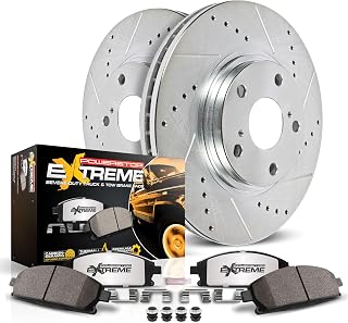 PowerStop Z36 Truck &amp; Tow Brake Pad &amp; Rotor Kit Front K3167-36 | Ford F-150, Ford Expedition, Lincoln Navigator Carbon Fiber Ceramic Brake Pads + Drilled &amp; Slotted Rotors