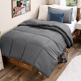 Bare Home Comforter Set - 1800 Ultra Soft (Twin/Twin XL, Grey) | All-Season, Breathable, Hypoallergenic, Premium 1800, Warm, Cozy