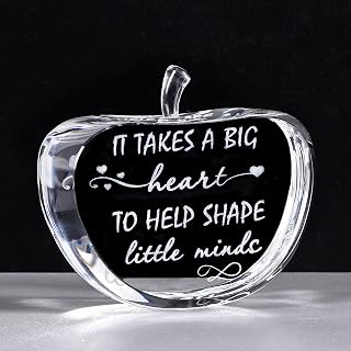 Movdyka Crystal Apple Teacher Appreciation Gifts for Women Men, Laser Engraved Best Teacher Gifts for Women on Retirement Graduation Christmas, Office Desk Decor & Paperweight - 3.9inches