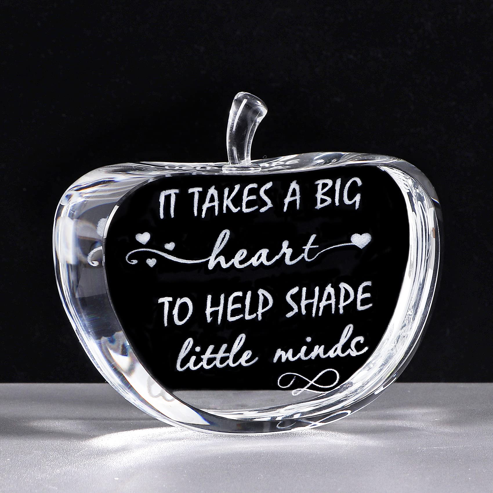 Movdyka Crystal Apple Teacher Appreciation Gifts for Women Men, Laser Engraved B