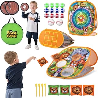 Bean Bag Toss Game Sets for Kids, Toss and Catch Ball Set for Kids Outdoor Baseball Toys for Toddlers Carnival Games for 3 4 5 6 7 Years Old Boys and Grils Backyard Outdoor Toy