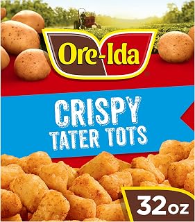 Ore-Ida Seasoned Shredded Frozen Crispy Tater Tots, 32 oz Bag | for Easy Snacks and Dinner Sides Gluten-Free Gluten Free,Made With 100% Real Potatoes
