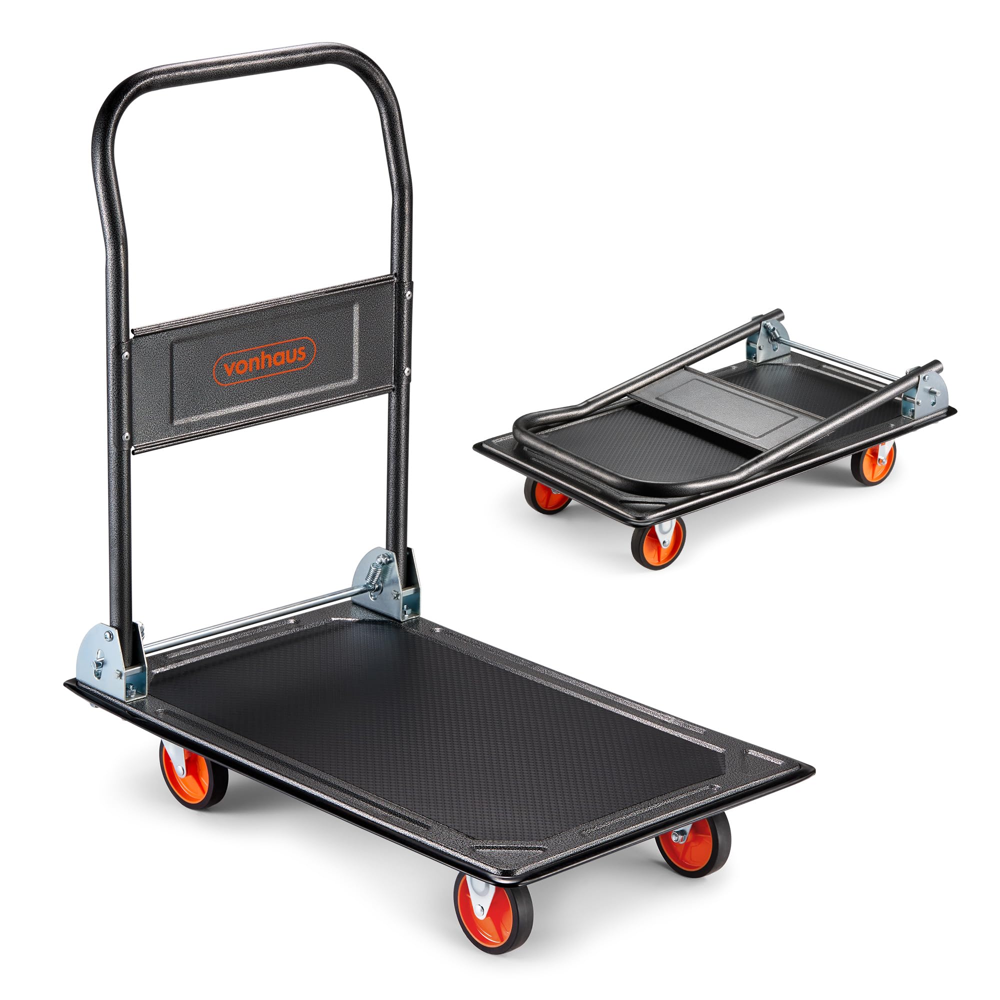 VonHaus Folding Platform Trolley 150kg Capacity - Multi-Functional Heavy Duty Pl