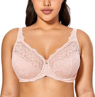 DELIMIRA Women's Plus Size Lace Bra