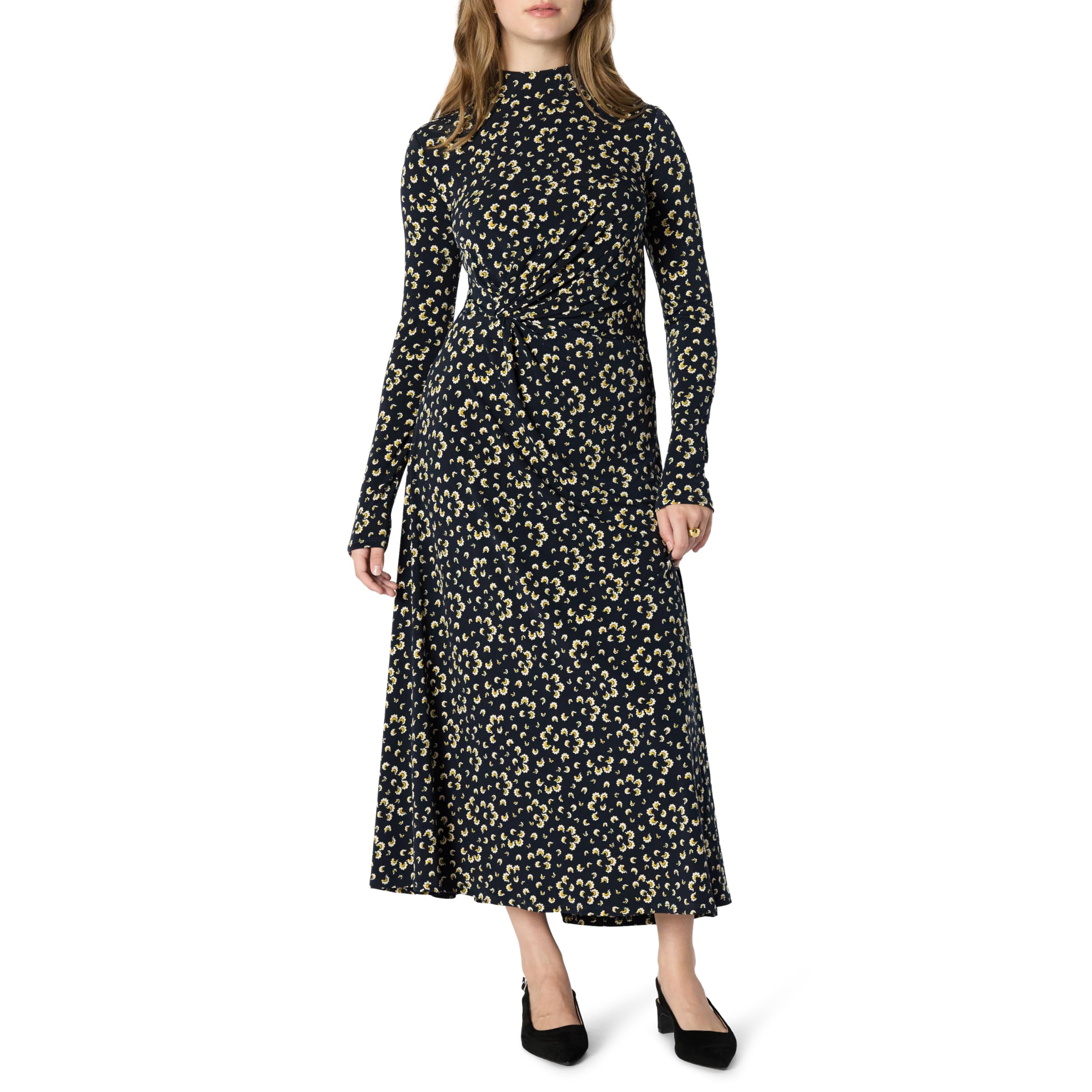 Amazon Essentials Women's Long Sleeve Stretch Knit Evasé Dress