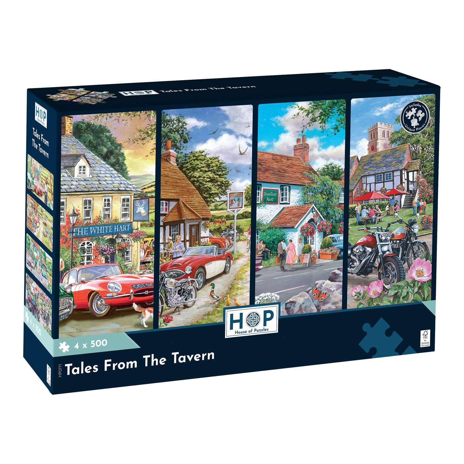 The House of Puzzles Tales from the Tavern 4 x 500 Piece Jigsaws | Pub & Tavern 
