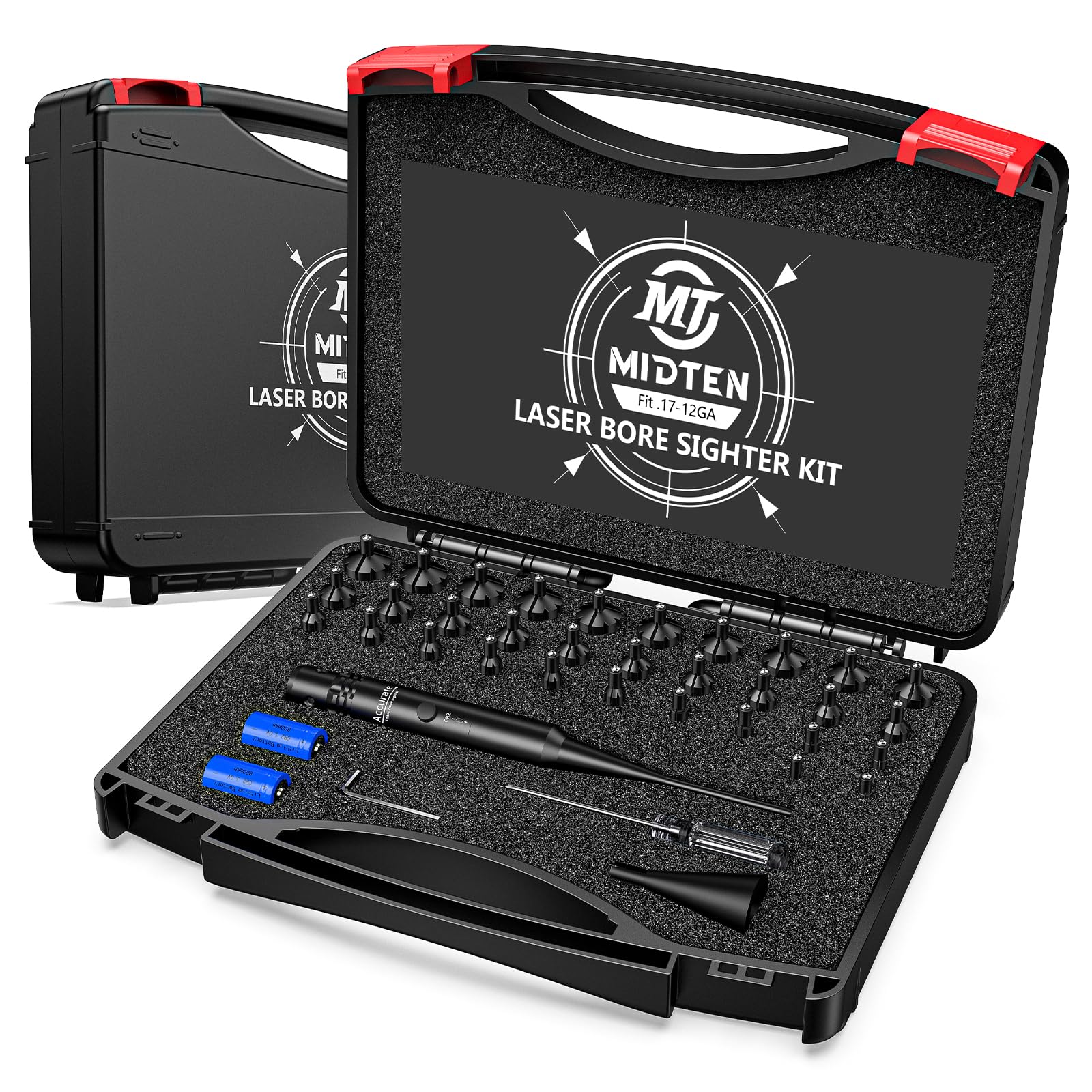 MidTen Laser Bore Sight Kit with Button Switch, Professional Red/Green Laser Bor