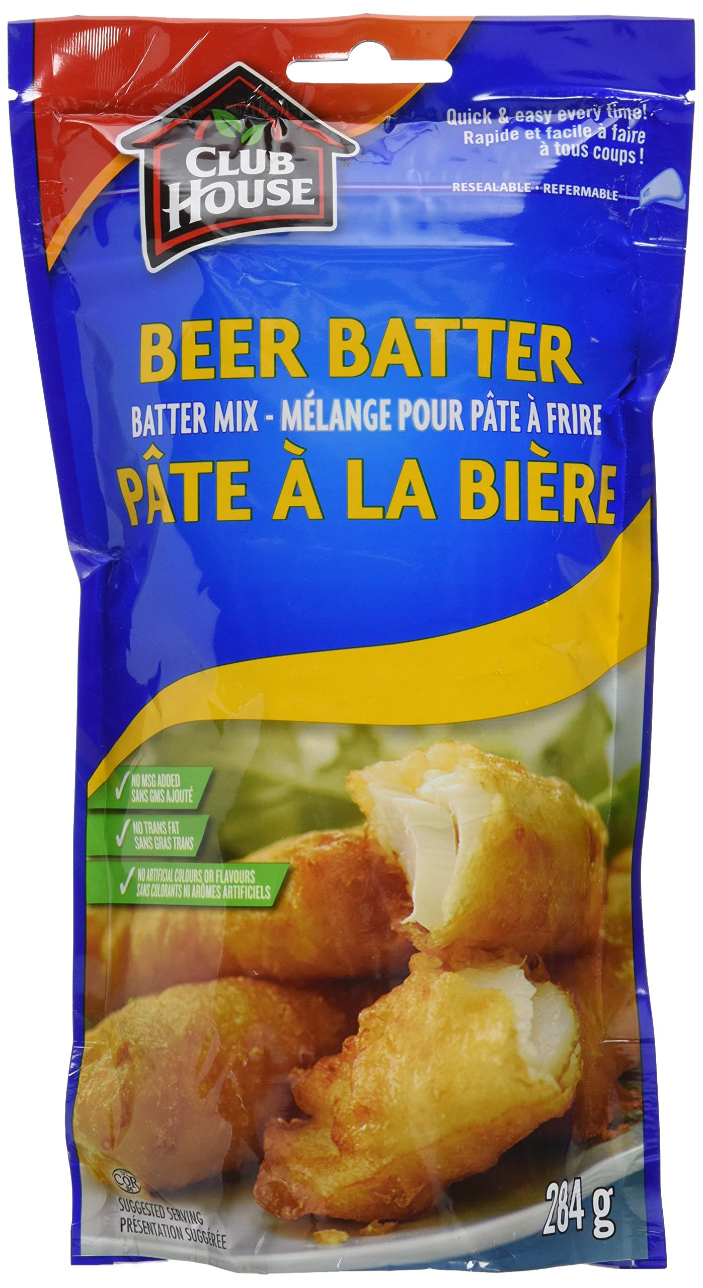 Club House Batter Mix, Beer Batter, 284 g | Easy Prep for Light, Crispy Batter o