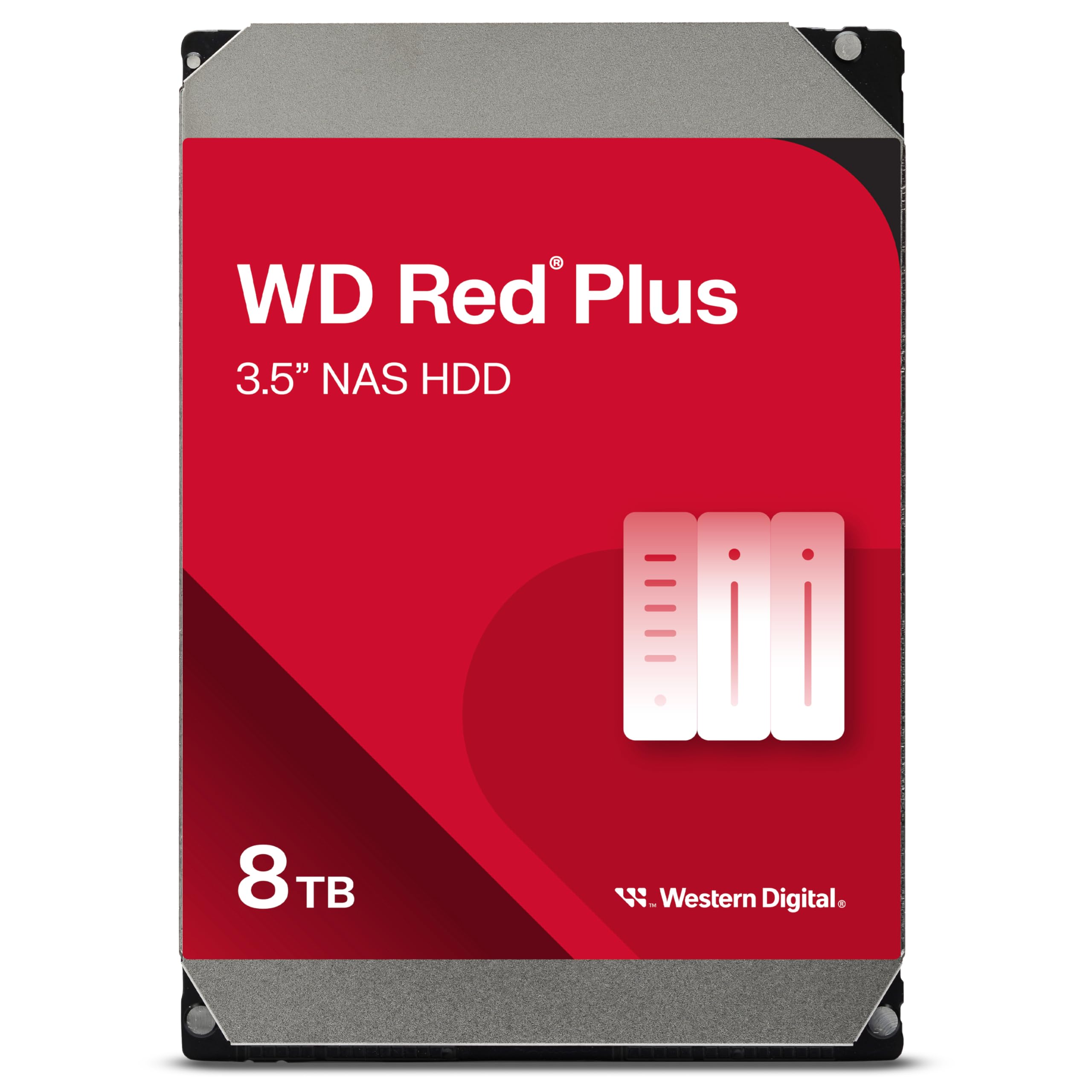 Western Digital 8TB WD Red Plus NAS Internal Hard Drive HDD - 5640 RPM, SATA 6 G