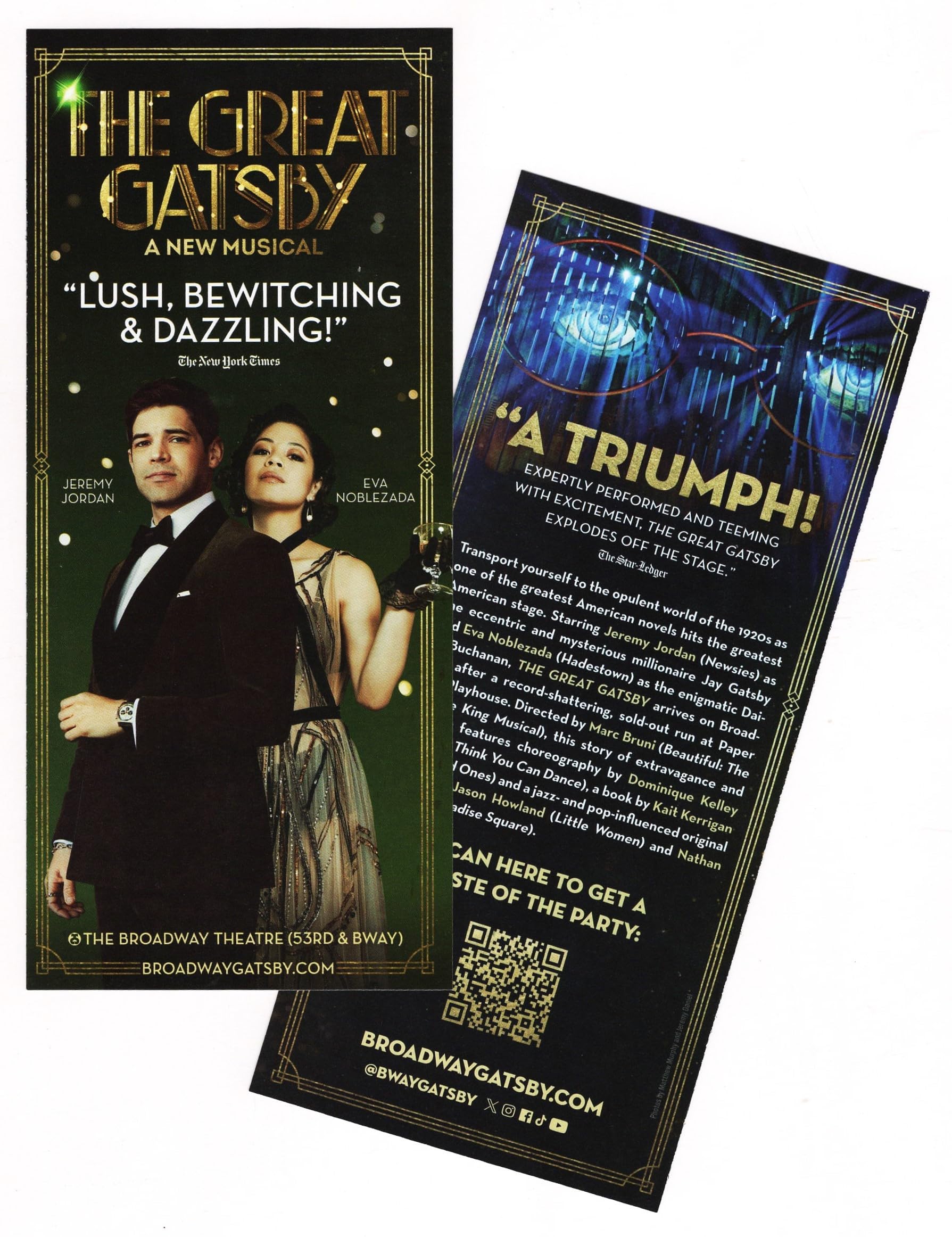 Jeremy Jordan "THE GREAT GATSBY" Eva Noblezada/Kait Kerrigan/Jason Howland/Natha