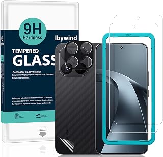 Ibywind Screen Protector for Xiaomi 17T Pro 5G, 2 Pieces 9H Hardness Tempered Glass and Camera Lens Protector, Easy to Install, Compatible Fingerprint Detector, Anti-Scratch, Bubble Free