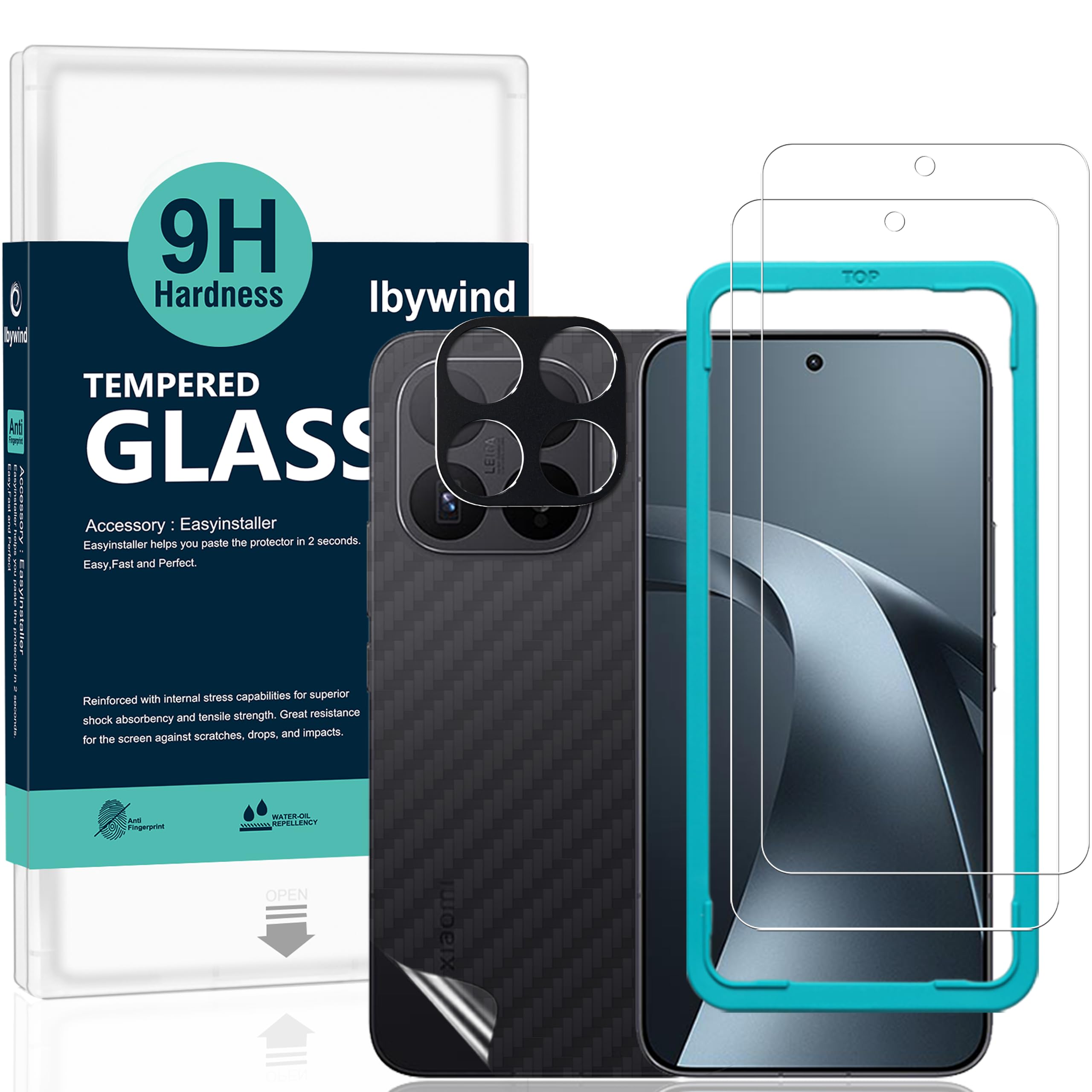 Ibywind Screen Protector for Xiaomi 17T Pro 5G, 2 Pieces 9H Hardness Tempered Gl