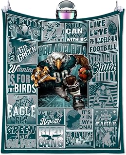 Football Blanket Gifts for Men 50" X 60", City Football Lovers Fan Gifts Merch Gear Suff Sports Fan Throw Blankets for Sofa Bed Bedroom Living Room Midnight Green