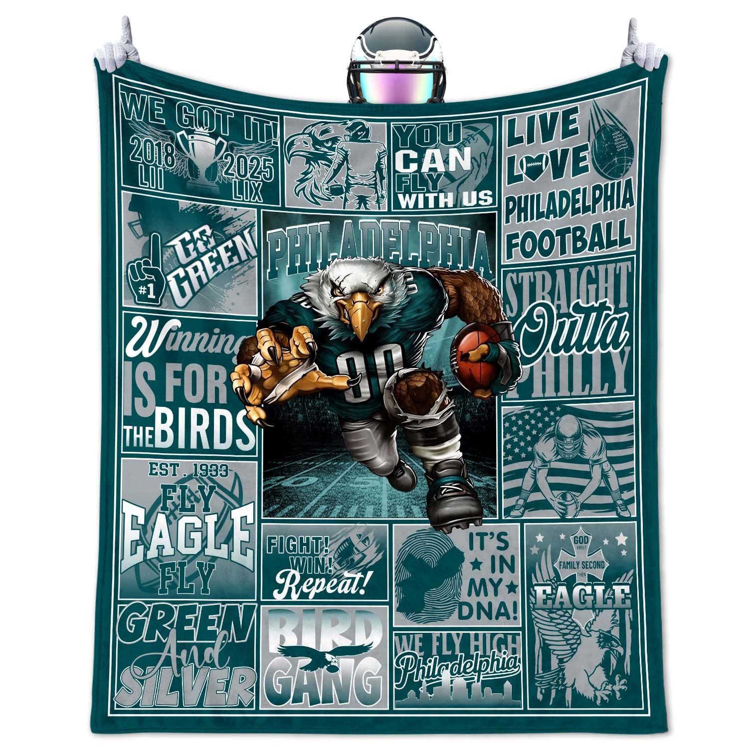 Football Blanket Gifts for Men 50" X 60", City Football Lovers Fan Gifts Merch G