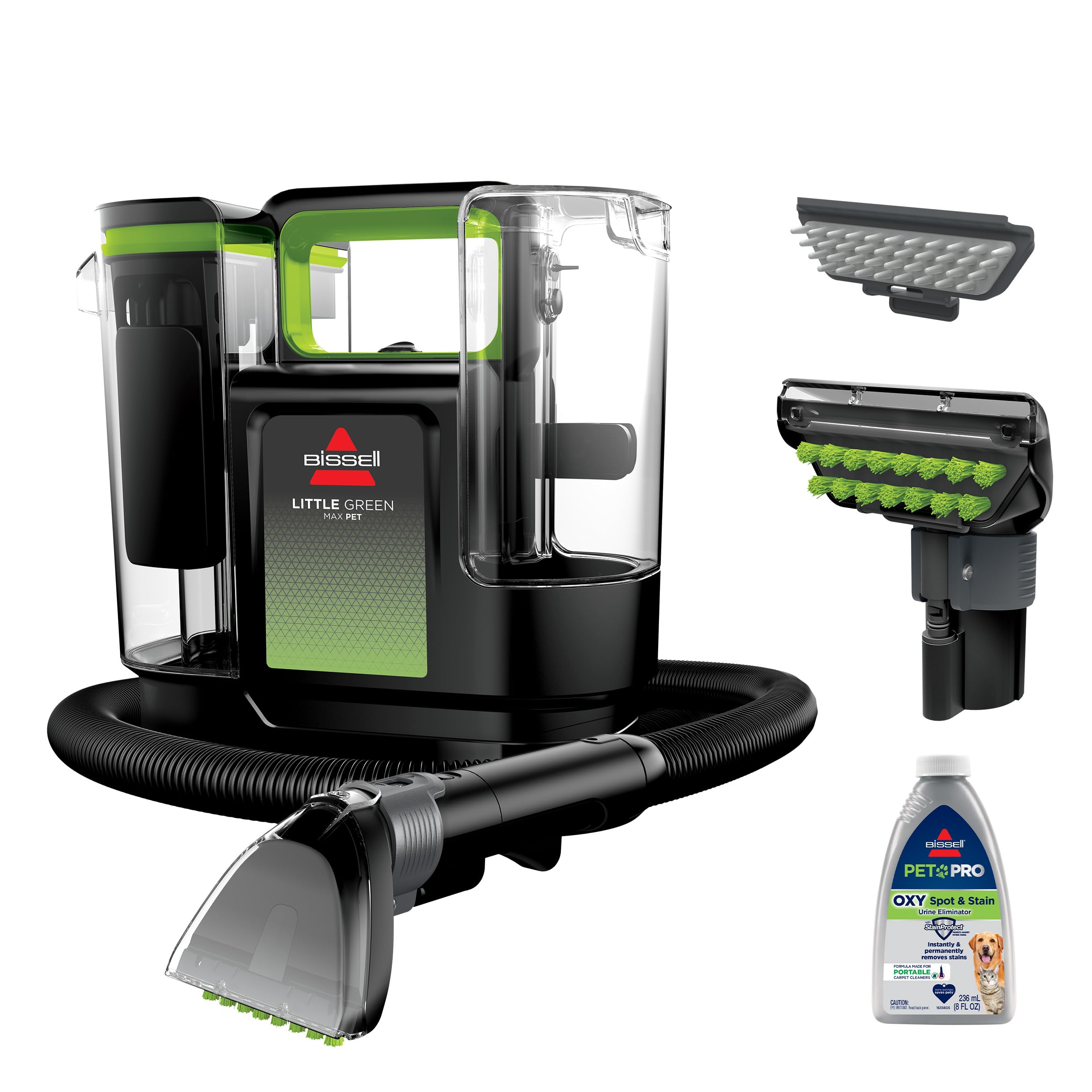 BISSELL Little Green Max Pet Portable Carpet Cleaner, 3860 | Self-Cleaning Tough