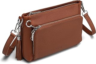 befen Women's Genuine Leather Shoulder Bag with Anti-Theft, RFID Blocking Women's Purse with Integrated Wallet, Adjustable and Detachable Shoulder Strap