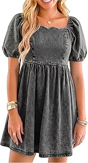 Denim Dress for Women Western Jean Babydoll Country Concert Outfits