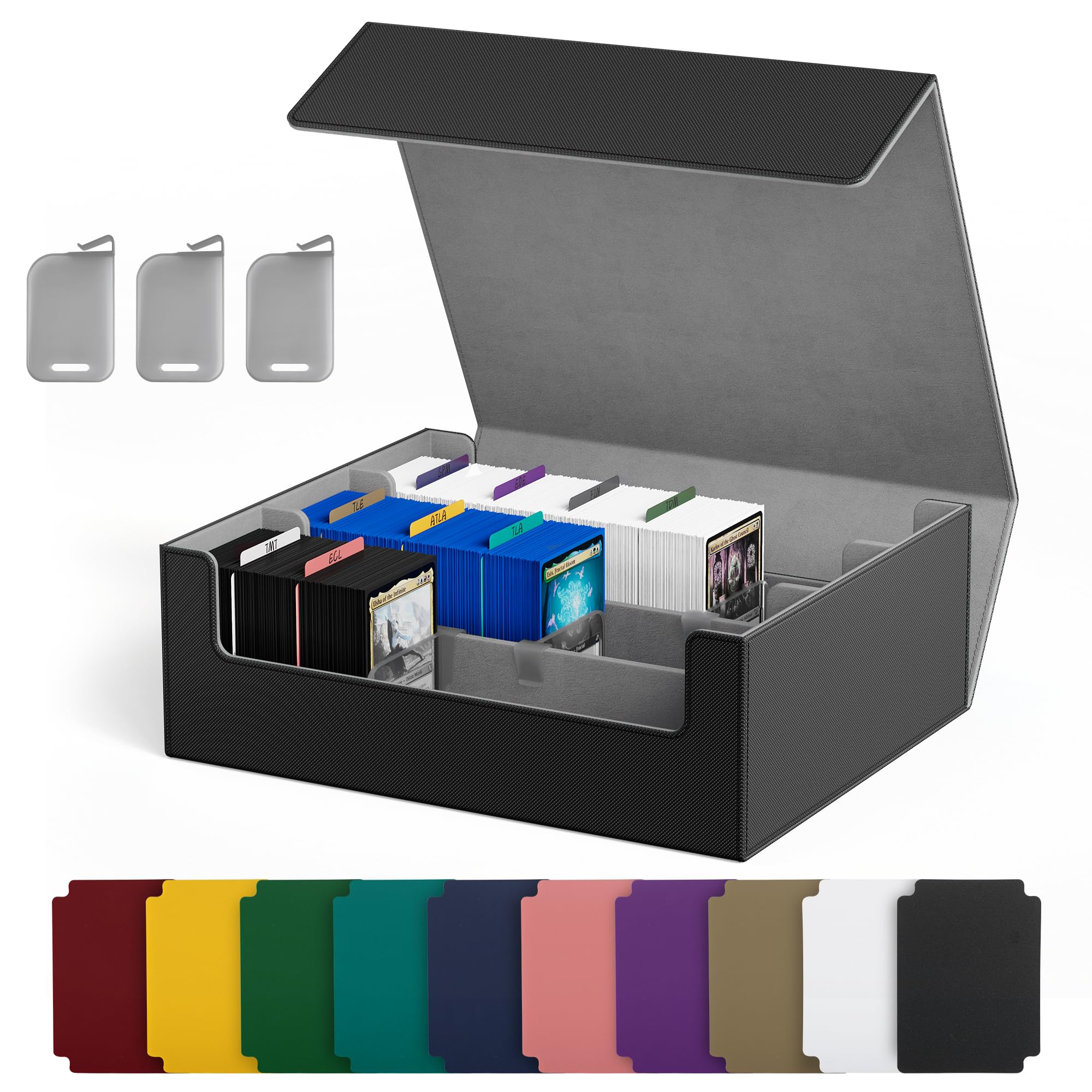 UAONO Trading Card Storage Box Holds 2400+ Cards, Bulk Card Storage | Magnetic C