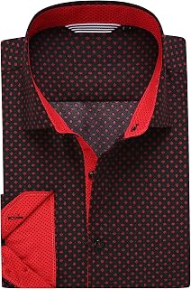 Alex Vando Chemise Imprimée à Manches Longues pour Homme Coupe Droite Boutonnée
