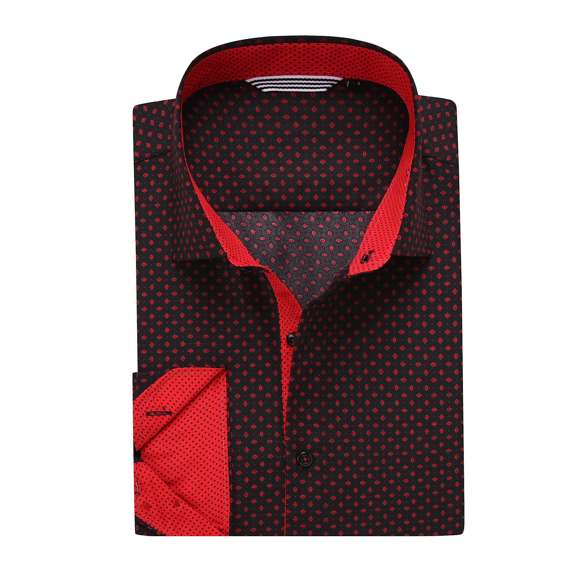 Alex Vando Chemise Imprimée à Manches Longues pour Homme Coupe Droite Boutonnée