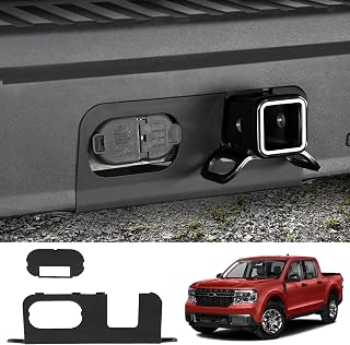 Mabett Rear Bumper Cover Plate for 2022-2026 Ford Maverick Accessories | Custom Fit 4/7-Pin Connector Hitch, Not fit Lobo Model, Hitch Surround Cover, Debris Dirt Protection