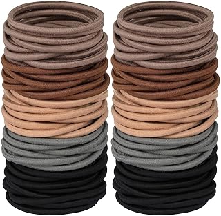 Assorted Colors Hair Bows 50 Pieces Large Elastic Hair Bands Ponytail Holders No Damage to Thick Hair Women Men Girls (4mm)