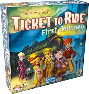 Ticket to Ride - First Journey (English Version) - A Game by Asmodee | Ages 6+ - 2 to 4 Players - 15 to 30 Minute Playtime - Board Games - Strategy/Family Game