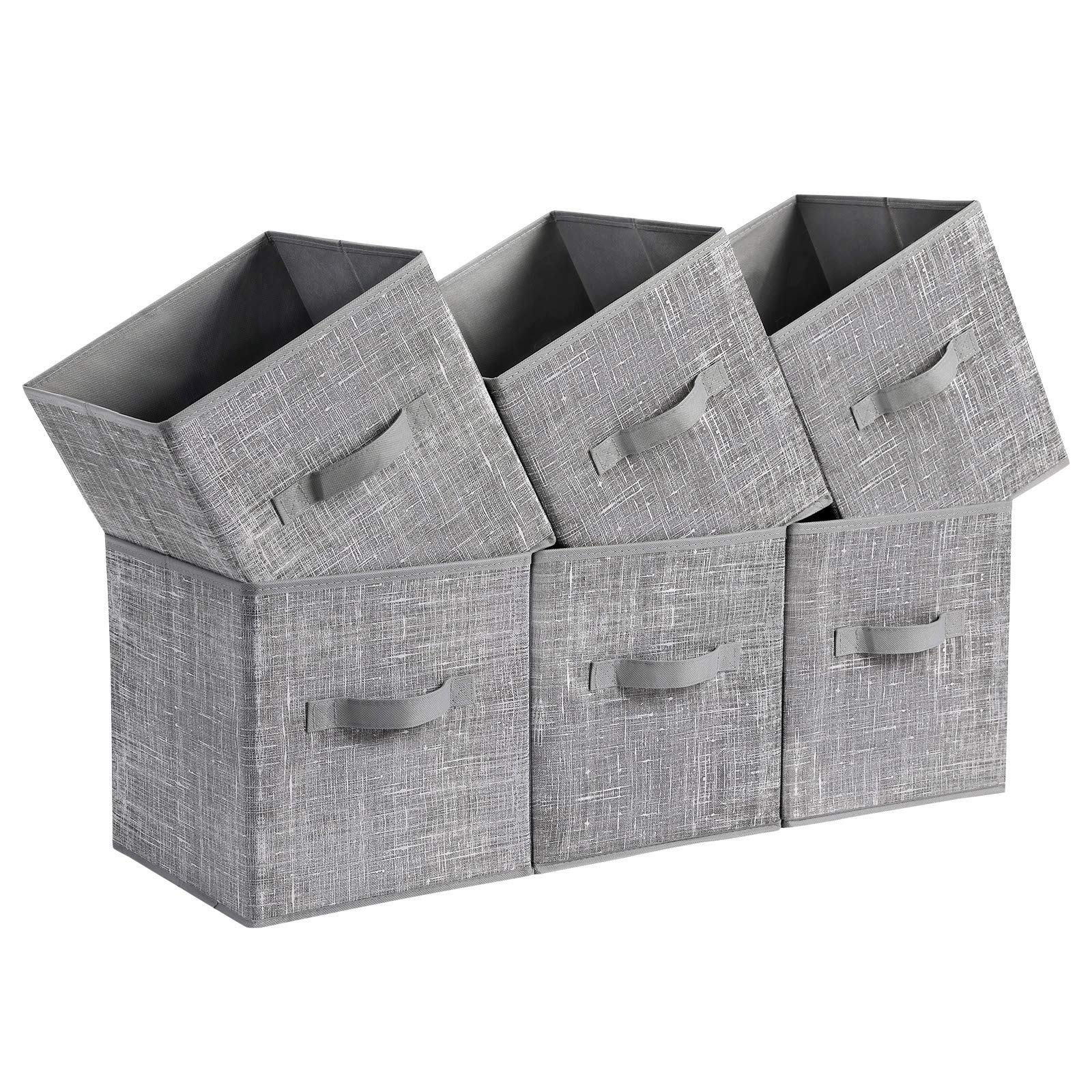 SONGMICS Storage Cubes, Set of 6, 11-Inch Foldable Closet Organizers | Non-Woven
