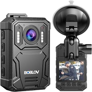 BOBLOV KJ23Pro 2K 128GB Body Worn Camera with Night Vision, 4000mAh Battery | 15 Hours Continuous Recording, with Car Suction for Dashcams, Law Enforcement, Security, Outdoor Work