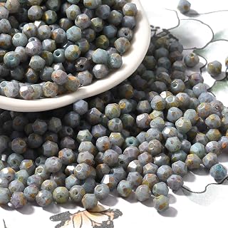 10g Bicone Glass Bicone Beads 4.5x3.5mm Tiny Faceted Glass Bicone Spacer Beads for DIY Jewelry Making, Light Blue
