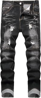 JUNBAOSS Men's Slim Fit Jeans Stretch Ripped Skinny Jeans for Men, Fashion Straight Leg Comfort Flex Waist Casual Pants