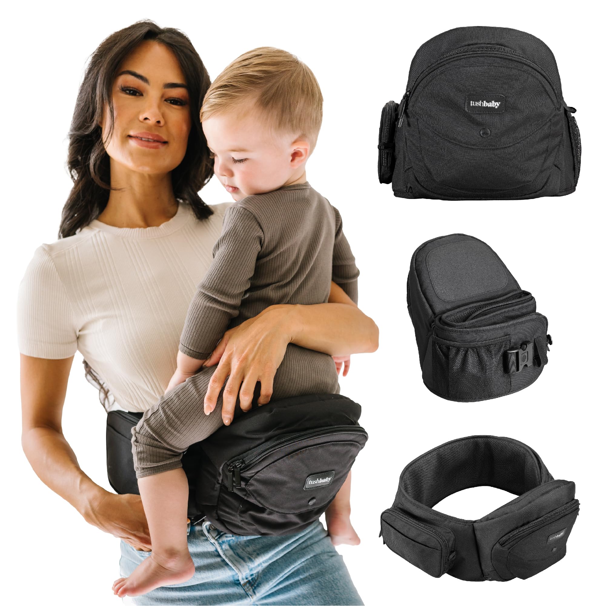 Tushbaby Original Hip Seat Baby Carrier for Babies &amp; Toddlers up to 45 lbs, 