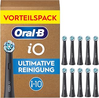 Oral-B iO Ultimate Cleaning Replacement Toothbrush Heads - Black (Pack of 10) | Original Zahnbürstenaufsatz für Elektrische Zahnbürste, 360° Fortschrittliche Tiefenreinigung und Plaqueentfernung