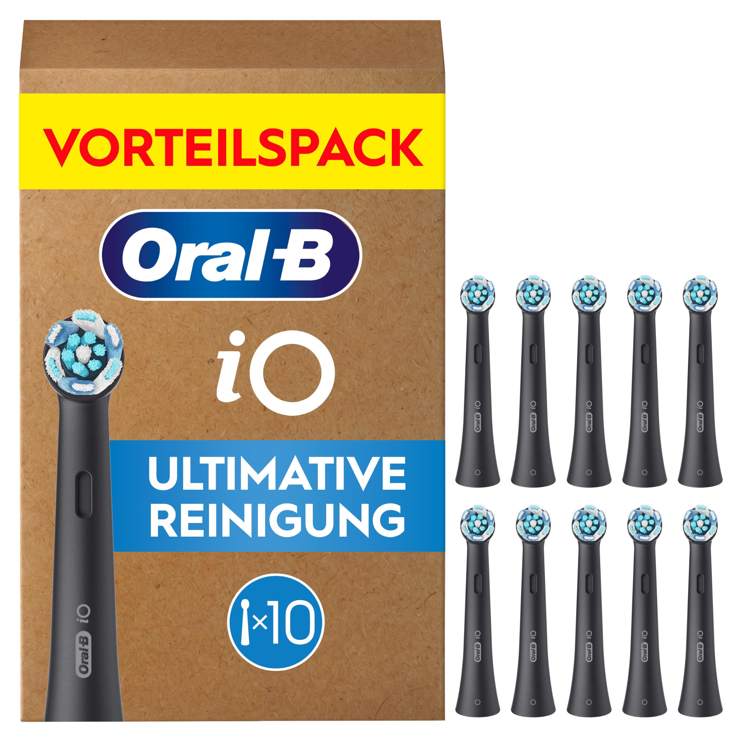 Oral-B iO Ultimate Cleaning Replacement Toothbrush Heads - Black (Pack of 10) | 