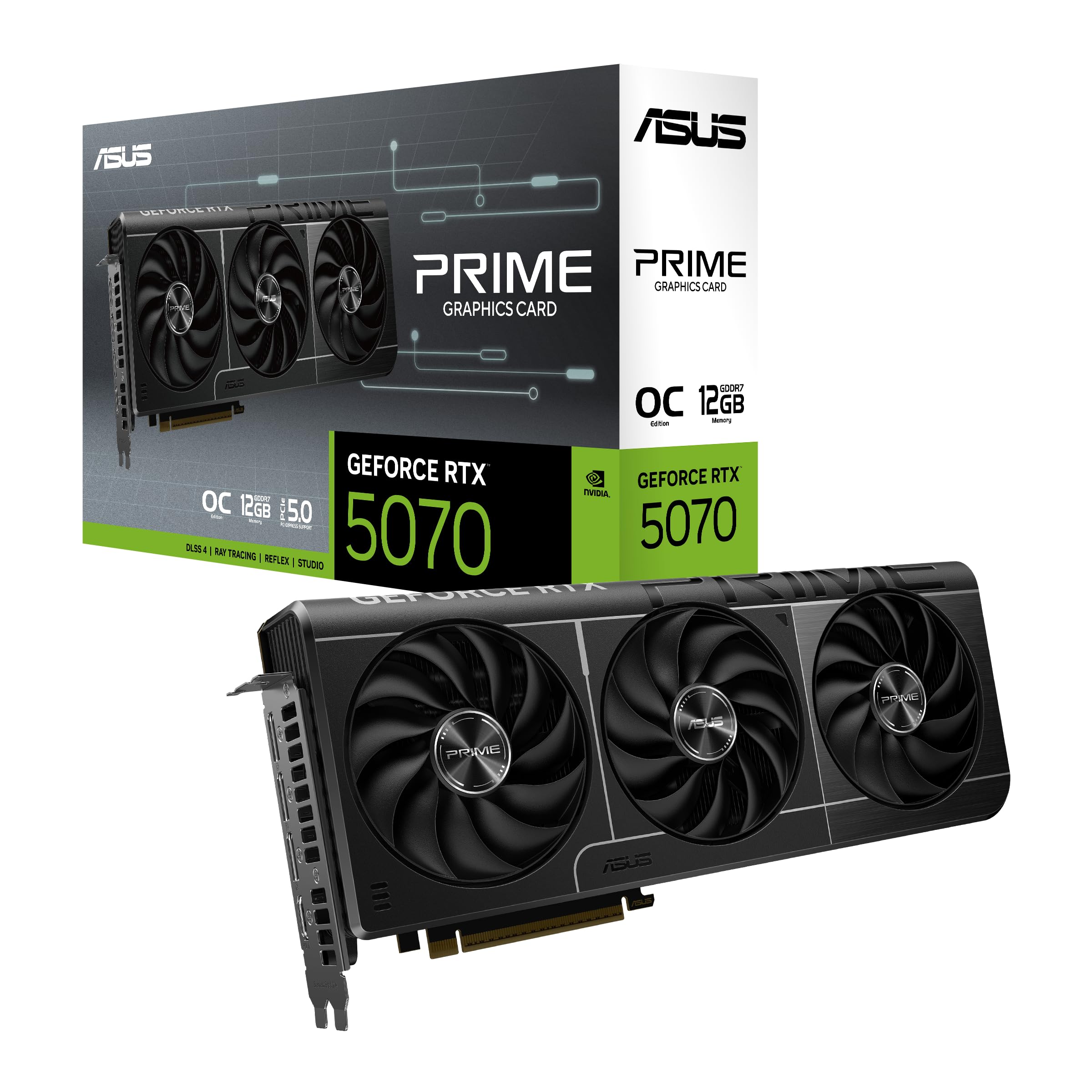 ASUS Prime GeForce RTX 5070 12GB GDDR7 OC Edition Gaming Graphics Card | SFF-Rea