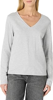Amazon Essentials T-shirt a Maniche Lunghe in 100% cotone, Vestibilità Classica Donna