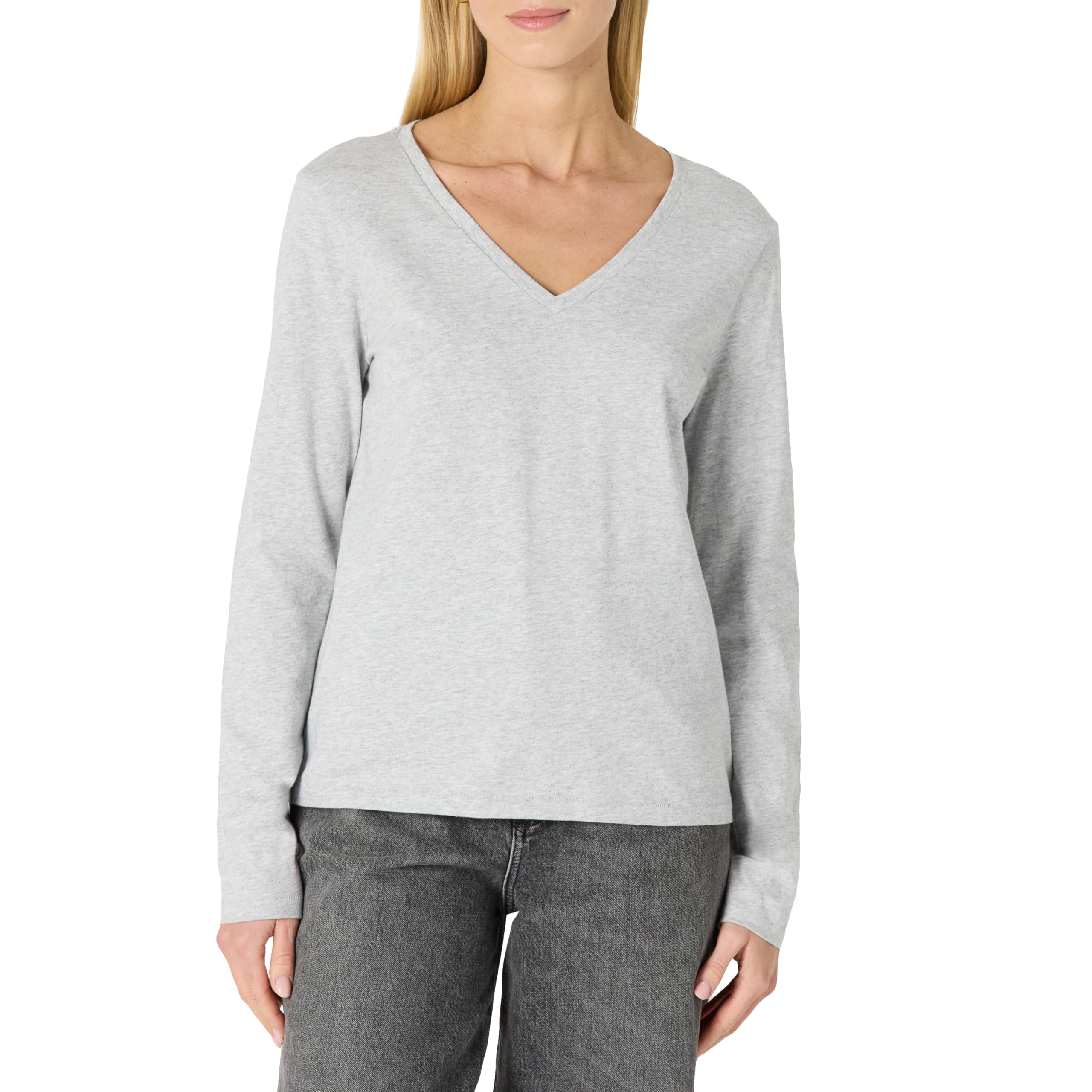Amazon Essentials T-shirt a Maniche Lunghe in 100% cotone, Vestibilità Classica 