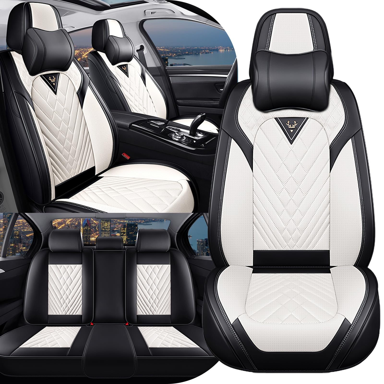 Car Seat Cover for Nissan Frontier 2000-2026,Nappa Leather Seat Covers