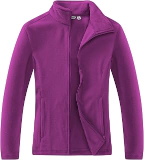 Outdoor Ventures Women's Lightweight Warm Zip Up Long-Sleeve Soft Polar Fleece Jacket for Fall Winter