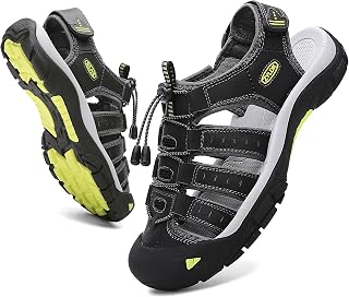 Men's Sports Sandals Summer Outdoor Leather Breathable Beach Outdoor Sports Sandals Hiking Shoes Fisherman Casual EU 38-46