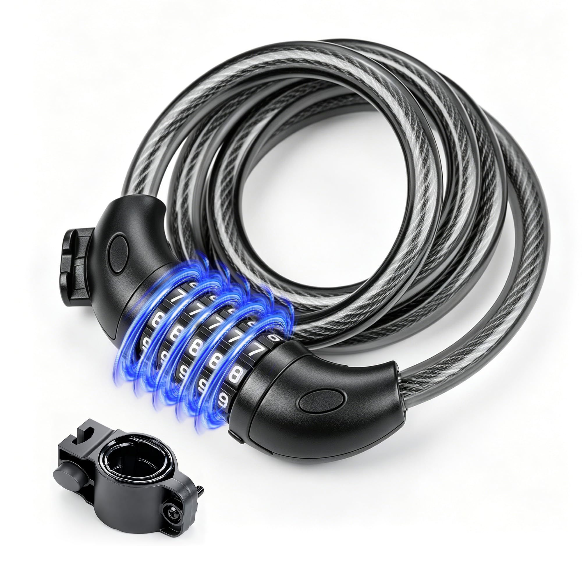GRIFEMA GAK1203-12 Anti-Theft Bicycle Lock, Security Cable Lock with 5 Digits Co