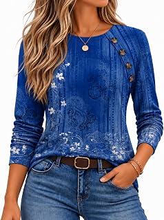 Zeagoo Women Casual Long Sleeve Shirts Autumn Fashion Sweaters Winter Clothes Dress Blouses 2025