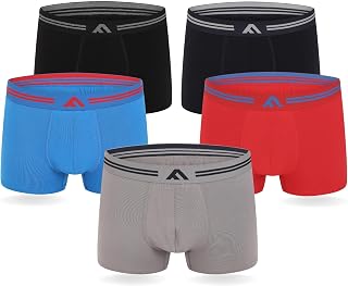 FM London Pack of 5 Men's Bamboo Boxer Briefs, Tagless
